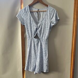 Hollister Light Blue Paisley Jumpsuit